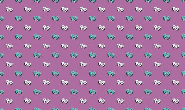 Farklı aksesuarlara sahip renkli arkaplan