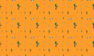 Farklı aksesuarlara sahip renkli arkaplan