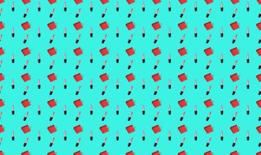 Farklı aksesuarlara sahip renkli arkaplan