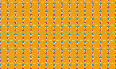 Farklı aksesuarlara sahip renkli arkaplan