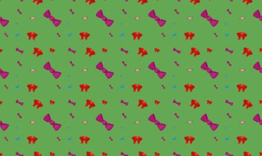 Farklı aksesuarlara sahip renkli arkaplan