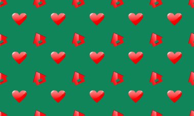 Farklı aksesuarlara sahip renkli arkaplan