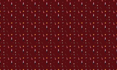 Farklı aksesuarlara sahip renkli arkaplan