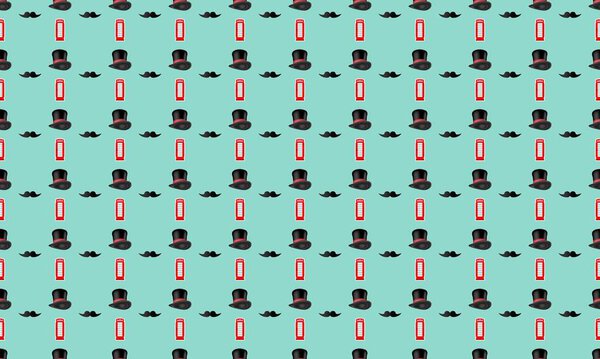 Colored background with different accessories