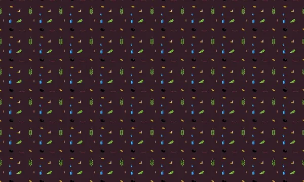 Farklı aksesuarlara sahip renkli arkaplan