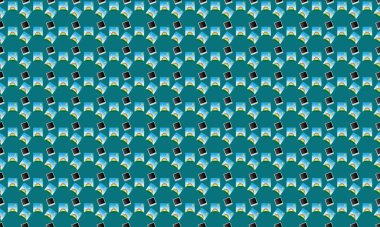 Farklı aksesuarlara sahip renkli arkaplan