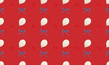 Farklı aksesuarlara sahip renkli arkaplan