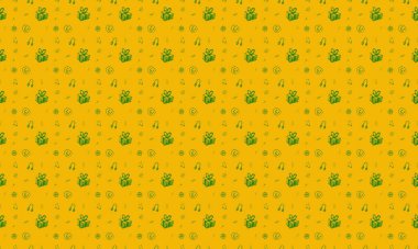 Farklı aksesuarlara sahip renkli arkaplan