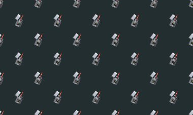 Farklı aksesuarlara sahip renkli arkaplan