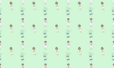 Farklı aksesuarlara sahip renkli arkaplan