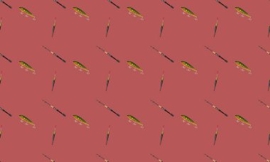 Farklı aksesuarlara sahip renkli arkaplan