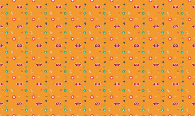 Farklı aksesuarlara sahip renkli arkaplan