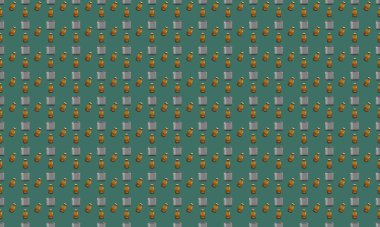 Farklı aksesuarlara sahip renkli arkaplan