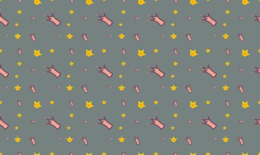 Farklı aksesuarlara sahip renkli arkaplan