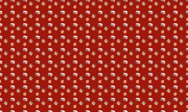 Farklı aksesuarlara sahip renkli arkaplan