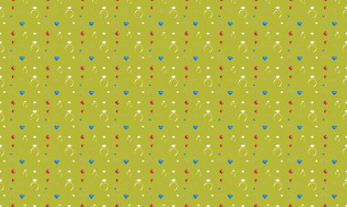 Farklı aksesuarlara sahip renkli arkaplan