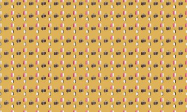 Farklı aksesuarlara sahip renkli arkaplan