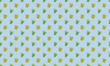 Farklı aksesuarlara sahip renkli arkaplan