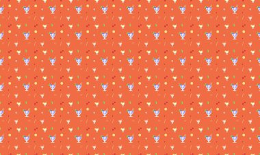 Farklı aksesuarlara sahip renkli arkaplan