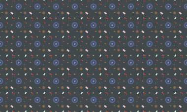 Farklı aksesuarlara sahip renkli arkaplan