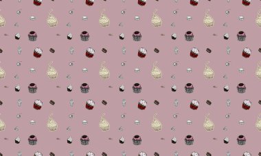 Farklı aksesuarlara sahip renkli arkaplan