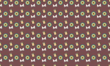 Farklı aksesuarlara sahip renkli arkaplan