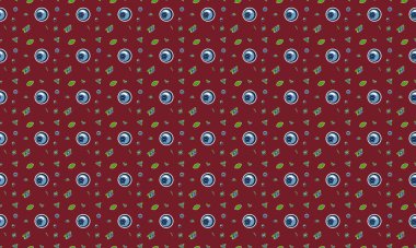 Farklı aksesuarlara sahip renkli arkaplan