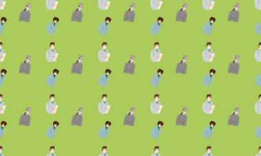 Farklı aksesuarlara sahip renkli arkaplan