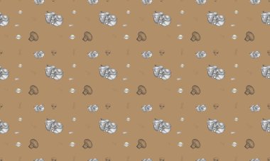 Farklı aksesuarlara sahip renkli arkaplan