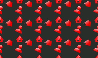 Farklı aksesuarlara sahip renkli arkaplan