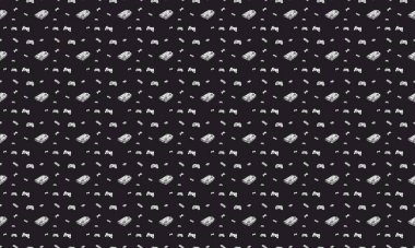 Farklı aksesuarlara sahip renkli arkaplan