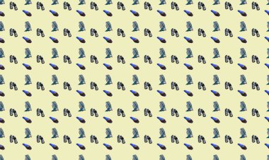 Farklı aksesuarlara sahip renkli arkaplan