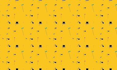 Farklı aksesuarlara sahip renkli arkaplan