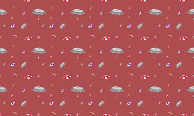 Farklı aksesuarlara sahip renkli arkaplan