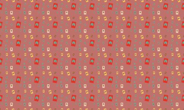 Farklı aksesuarlara sahip renkli arkaplan