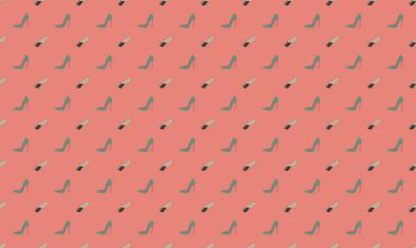 Farklı aksesuarlara sahip renkli arkaplan