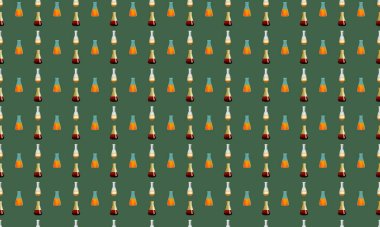 Farklı aksesuarlara sahip renkli arkaplan