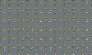 Farklı aksesuarlara sahip renkli arkaplan