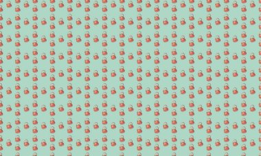 Farklı aksesuarlara sahip renkli arkaplan