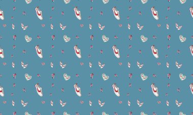 Farklı aksesuarlara sahip renkli arkaplan