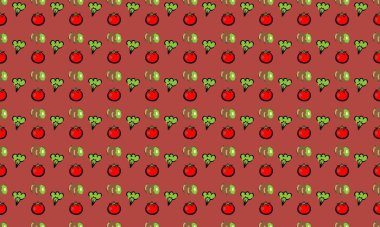 Farklı aksesuarlara sahip renkli arkaplan