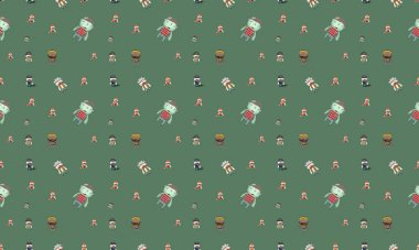 Farklı aksesuarlara sahip renkli arkaplan