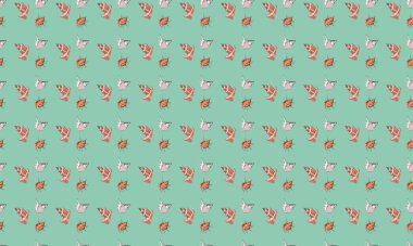 Farklı aksesuarlara sahip renkli arkaplan