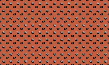 Farklı aksesuarlara sahip renkli arkaplan