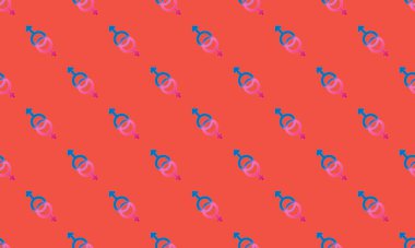 Farklı aksesuarlara sahip renkli arkaplan