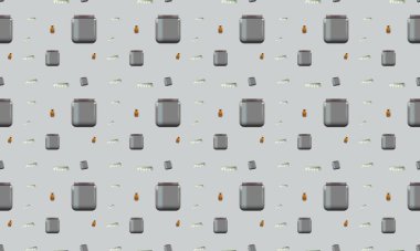 Farklı aksesuarlara sahip renkli arkaplan