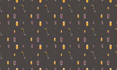 Farklı aksesuarlara sahip renkli arkaplan