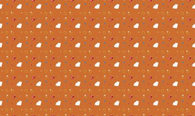 Farklı aksesuarlara sahip renkli arkaplan