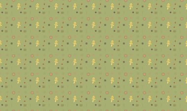 Farklı aksesuarlara sahip renkli arkaplan