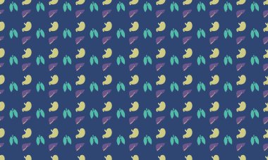 Farklı aksesuarlara sahip renkli arkaplan